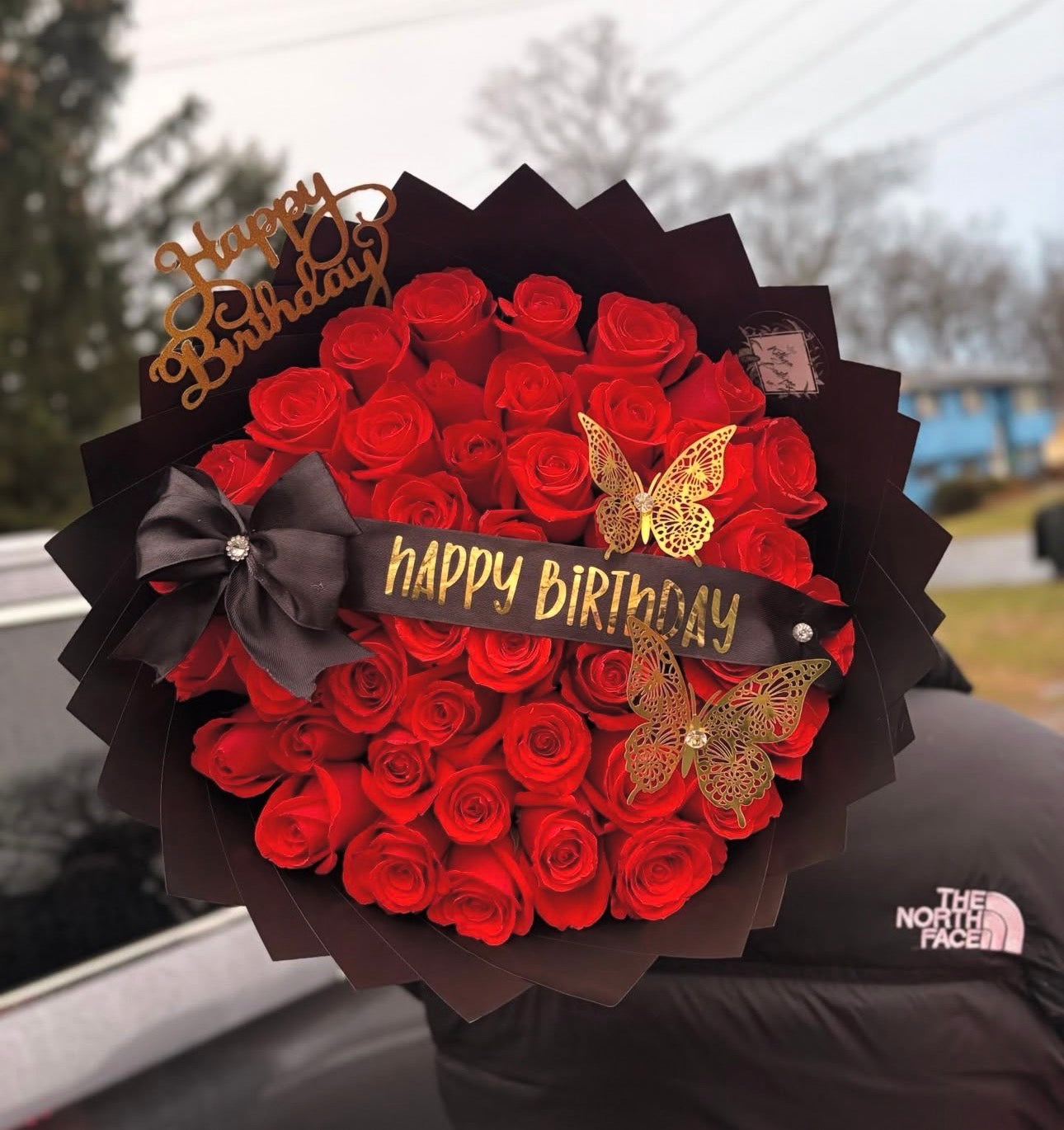 50 Natural Red Roses